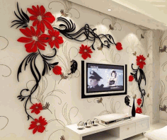 Tv Wall Acrylic 3d Relief Wall Sticker For Laser Cut Free CDR Vectors Art