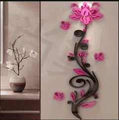 Wall Decor Flower For Laser Cut Free CDR Vectors Art