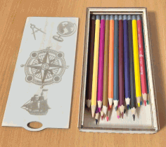 Wooden Pencil Case Sliding Lid Box For Laser Cut Free CDR Vectors Art