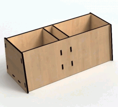 Wooden Simple Desk Organizer Storage Box 3mm For Laser Cut Free CDR Vectors Art