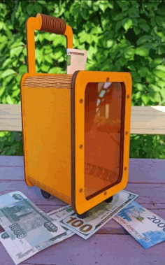 Wooden Suitcase Bank Free CDR Vectors Art