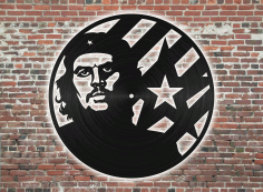 Che Guevara Wall Clock For Laser Cut Free CDR Vectors Art