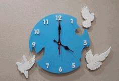 Clock Pigeons For Laser Cut Free CDR Vectors Art