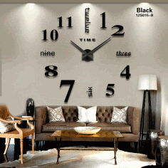 Contemporary Living Room Wall Clock For Laser Cut Free CDR Vectors Art