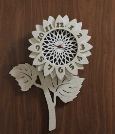 Flower Design Decorative Wall Clock For Laser Cut Free CDR Vectors Art