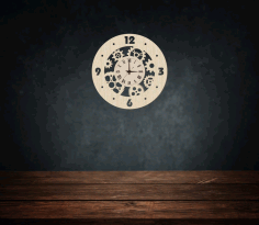 Steampunk Wall Clock Gear Clock Wall Decor For Laser Cut Free CDR Vectors Art