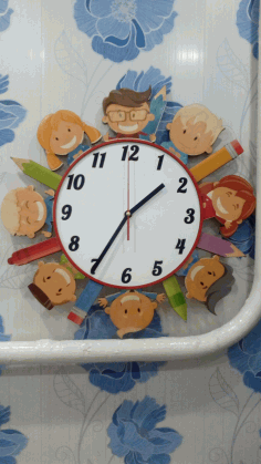 Wall Clock For School Template For Laser Cut Free CDR Vectors Art