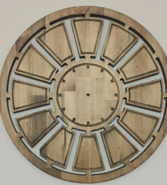 Wooden Round Clock Template For Laser Cut Free CDR Vectors Art
