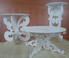 Decorative Table Set For Laser Cut Free CDR Vectors Art