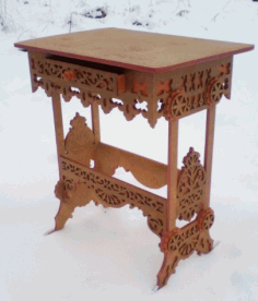 Table With Drawer For Laser Cut Free CDR Vectors Art
