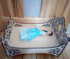 Wooden Barbie Doll Bed For Laser Cut Free CDR Vectors Art