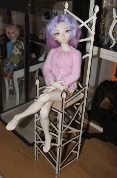 Wooden Barbie Doll Chair Toy Throne For Laser Cut Free CDR Vectors Art