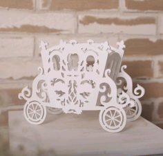 Cinderella Carriage Flower Holder For Laser Cut Free CDR Vectors Art