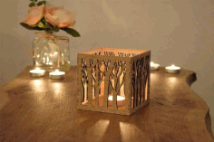Wood Candle Holder For Laser Cut Free CDR Vectors Art