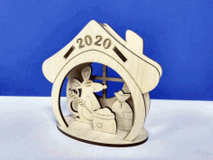 Layout House With Mouse 2020 For Laser Cut Free CDR Vectors Art