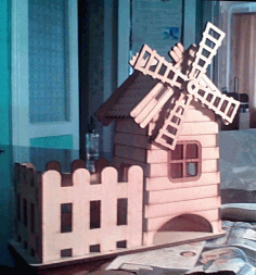 Tea House Mill For Laser Cut Free CDR Vectors Art