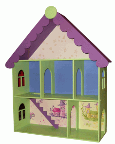 Victorian Dollhouse Kit Kids Toy For Laser Cut Free CDR Vectors Art