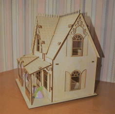 Wooden Model House For Laser Cut Free CDR Vectors Art