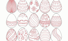 Easter Eggs For Laser Cut Free CDR Vectors Art