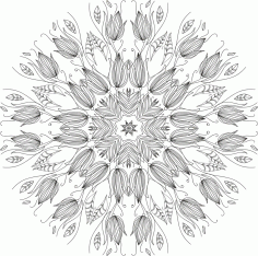 Floral Round For Laser Cut Free CDR Vectors Art