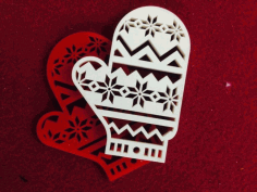 New Years Layouts Mittens For Laser Cut Free CDR Vectors Art