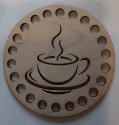 Wooden Engraved Coffee Coaster For Laser Cut Free CDR Vectors Art
