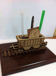 Desk Organizer Railway Grain Wagon For Laser Cut Free CDR Vectors Art