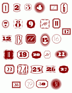1 To 31 Numbers Art For Laser Cut Free CDR Vectors Art