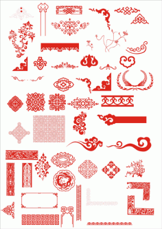 Chinese Flower For Laser Cut Free CDR Vectors Art