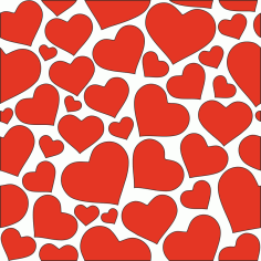 Hearts Seamless Pattern Clipart For Laser Cut Free CDR Vectors Art
