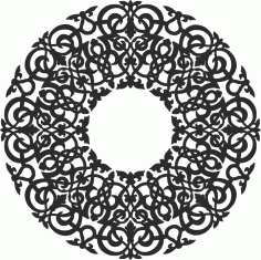 Round Abstract Pattern For Laser Cut Free CDR Vectors Art