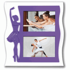 Ballerina Photo Frame For Laser Cut Free CDR Vectors Art