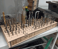 Drill Bits Stand Storage Rack For Laser Cut Free CDR Vectors Art