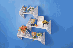 Wall Decorative Storage Shelf Flower Rack For Laser Cut Free CDR Vectors Art