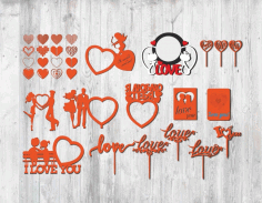 Valentines Day Topper For Laser Cut Free CDR Vectors Art