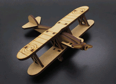 Biplane Aircraft Template For Laser Cut Free CDR Vectors Art