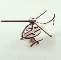 Helicopter 3d Puzzle Pattern Toy For Laser Cut Free CDR Vectors Art