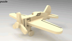 Soviet Airplane I 16 3d Puzzle Drawing For Laser Cutting Free DXF File