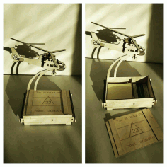 Laser Cut Helicopter Model February 23 Free CDR Vectors Art