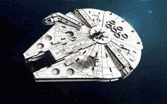 Star Wars Millennium Falcon For Laser Cutting Free CDR Vectors Art
