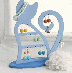 Cat Jewelry Stand For Laser Cut Free CDR Vectors Art