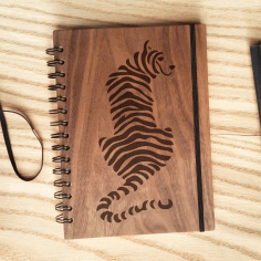 Engrave Tiger Book Cover For Laser Cut Free CDR Vectors Art