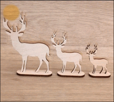 Fawn Deer Wooden Ornament For Laser Cut Free CDR Vectors Art