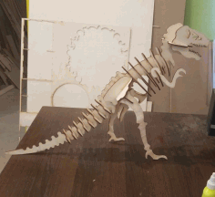 Tyrannosaurus Dinosaur 3d Puzzle 3mm For Laser Cut Free CDR Vectors Art