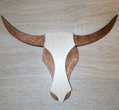 Wooden Bull Head Wall Decor For Laser Cut Free CDR Vectors Art