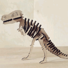 Wooden Dinosaur Skeleton Puzzle For Laser Cut Free CDR Vectors Art