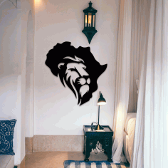 African Lion Wall Decor For Laser Cut Free DXF File