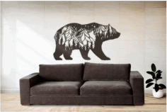 Bear Wall Art Free DXF File