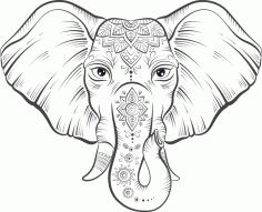Elephant Lotus Vector For Laser Cut Free CDR Vectors Art