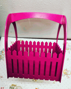 Picket Fence Gift Basket For Laser Cut Free CDR Vectors Art